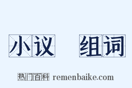 小议～组词是什么意思的图片